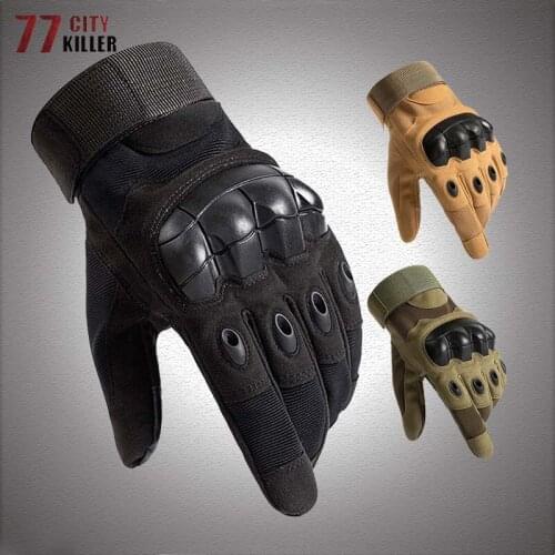 Hard Knuckle Tactical Gloves Men Military Touch Screen Outdoor Sport Full Finger Mittens Male Motorcycle Climbing Riding Gloves