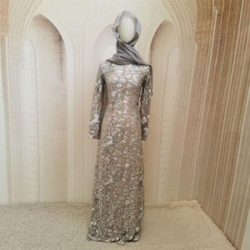 Abaya Moroccan Middle Eastern Ladies Style Muslim Sequined Long Sleeve Women Turkish Abaya Jilbab Dress Without Turban