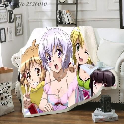 Throw Blanket Symphogear XV 3D Velvet Plush Blanket Bedspread for Kids Girls Sherpa Blanket Couch Quilt Cover Travel
