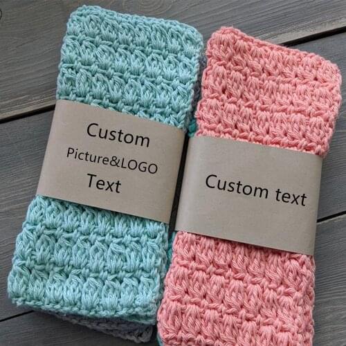 Custom knitting & Crochet tags labels, washcloth wrap, printable gift tags, labels, gift tag printable tags，kraft paper