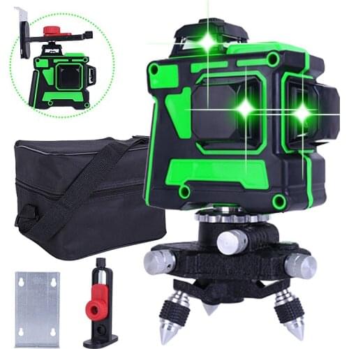 12 Lines 3D Laser Level Self-Leveling 360 Degrees Horizontal And Vertical Cross Green Laser Line Laser Level Optical Instrument