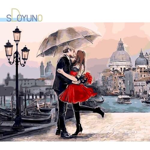 SDOYUNO Oil Painting By Numbers 60X75cm Frame Scenery DIY Paint By Numbers Digital Painting Home Decor Figure Draw Numbers