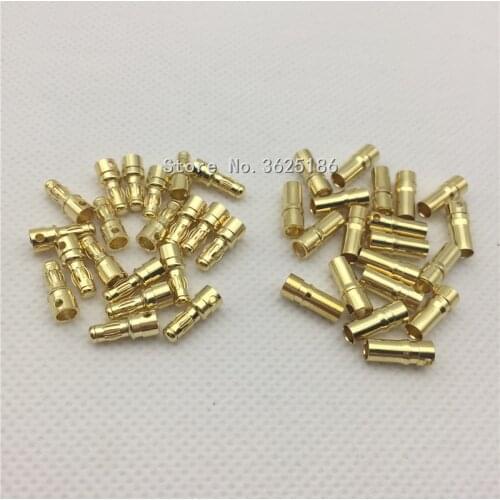 10 pairs/Lot Best quality 3.5mm Gold Bullet Banana Connector plug 3.5 mm Thick Gold Plated For ESC Battery