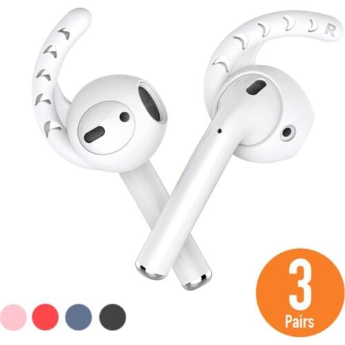 3 Pairs Silicone Antislip Ear Cover Hook Earbuds Tips Earphone Case for Airpods 2 Headphones Case for Airpods Accessories
