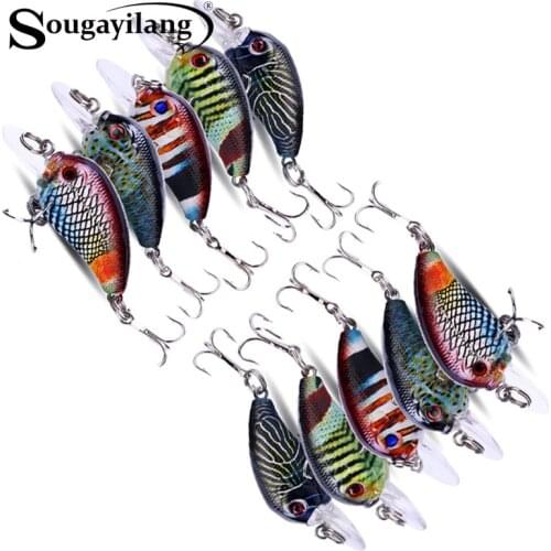 Sougayilang Fishing Lure 5PCS Minnow Wobblers Pike Artificial Bait Hard Swimbaits Crankbaits with Box Lake Fsihing Tackle Tools