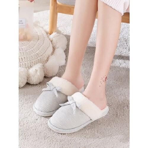 Winter Indoor Women Men Slippers House Plush Soft Cotton Slippers Non-slip Floor Shoes Home Slippers Lovers For Bedroom Slides