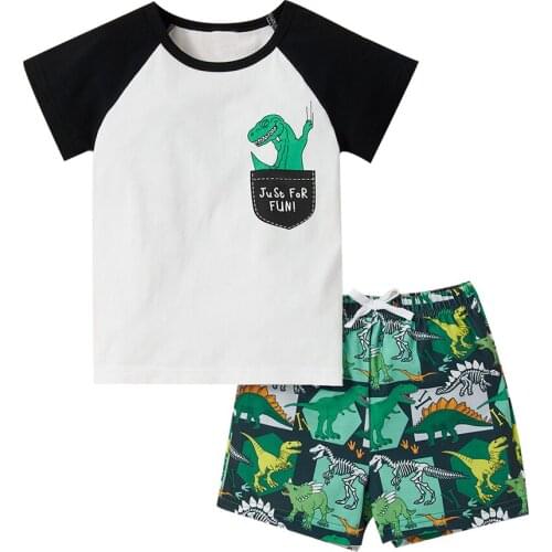 YOYOSHOW 2021New Readystock Summer boys set fashion clothes boys outfits 2-6 years old boys T-shirt set