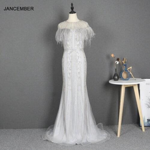 YY249 High-end Elegant Evening Dress Silver Slim Fit Host Annual Meeting Dinner Party Tassel Bead Pattern Evening Long Dress