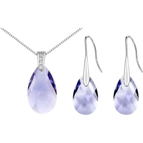 Teardrop jewelries set for party women wedding accessory fashion water drop pendant and dangle earings bijoux set Christmas gift