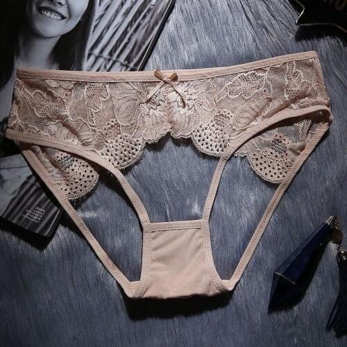 Womens Sexy Underwear Hot Erotic Sexy Panties Breathable Lace Thin Section Low Waist Briefs Open C Underwear No Rot Panties
