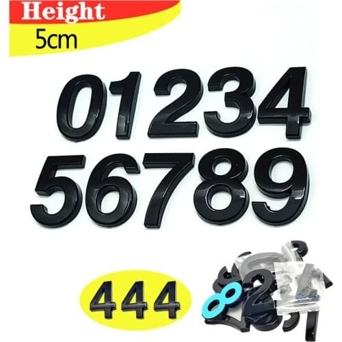 Black Numeral Door Plaque House Drawer Sign Plating Gate Digits 0 to 9 Plastic Number Tag Hotel Home Sticker Address Door Label
