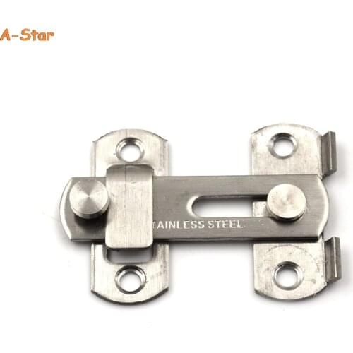1set Home Safety Stainless Steel Slide Lock Gate Door Guard Latch Bolt +4 Screws 20x50x70mm