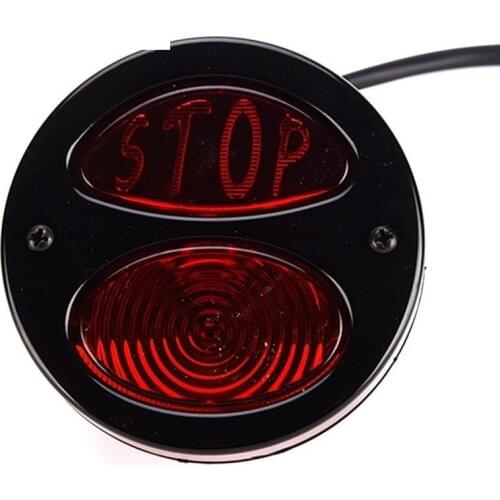 1Pc DC12V Universally Motorcycle Stop light Brake light For Cafe Racer Duolamp Vintage Rear Stop Lamp Brake Light Red LED Light