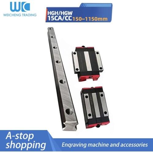1PC Engraving Machine HGH15 Linear Guide Slide Engraving Machine Accessories Square/Flange Slider Length=150MM-1150MM