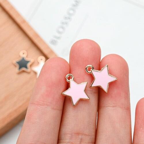 10/20/30pcs Drop Oil Star Charms Enamel Charms Pendant For DIY Bracelet Necklace Jewelry Making Handmade Craft Home Decor