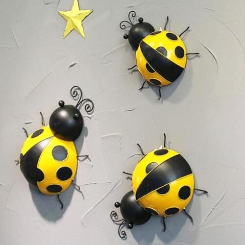 10CM Ladybug Fence Hanger Wall Hanging Garden Decor Kids Toys Wall Stickers DIY Process Accessories Family Decorations