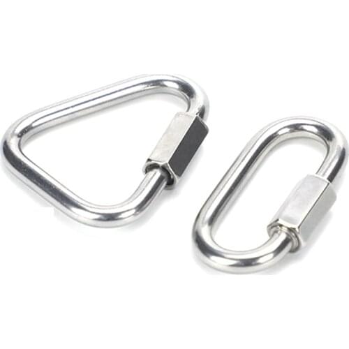 2pcs 304 Stainless Steel Buckle Climbing Rope Safety Hook Connection Lock Fast Carabiner Tarpaulin Sun Shade Net Fix Fittings