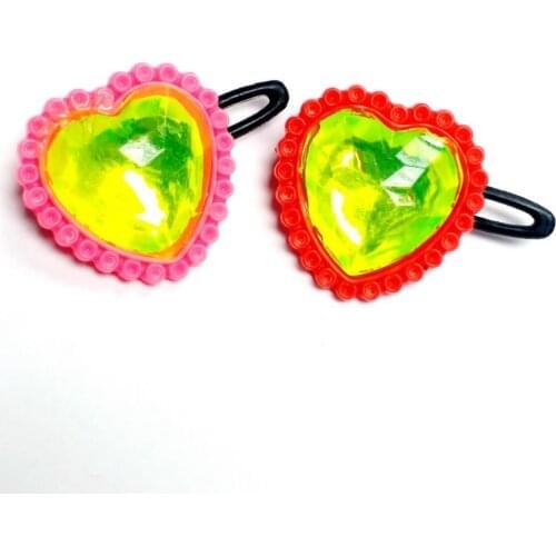 24 pc Plastic heart Gem Hair Clips Girl kids vending Bag Pinata Filler Supply Novelty Birthday Party Favors Gift Toy wholesales