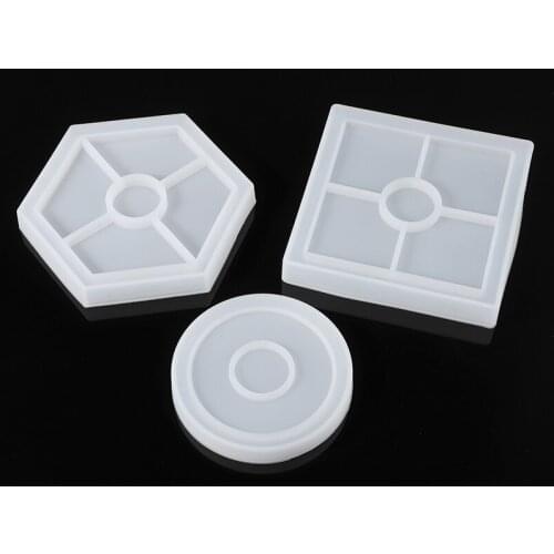3 Pcs Round Square Hexagon Silicone Mold DIY Coaster Silicone Mold Multi Resin Casting Molds Handcraft Tool Supplie Eco Friendly