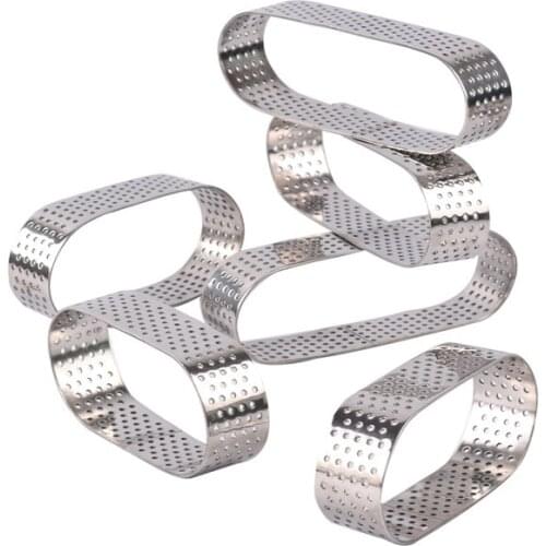 304 stainless steel oval Tartlet Molds French Dessert Mousse Fruit Pie Tart Ring Quiche Cake Mold Tartelettes Citron Tarte Tatin