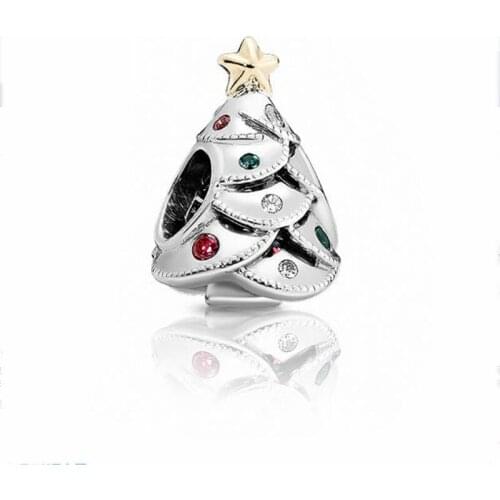 Authentic 925 Sterling Silver Beads Fashion Christmas Tree Creative Beading Fit Original Pandora Bracelet For Women Diy Jewelry