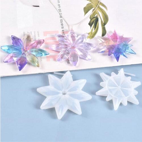 Shiny Molds Snowflake Pendant DIY Christmas Home Decoration Resin Epoxy Handmade Jewelry Accessories Winter Snow Charms Making