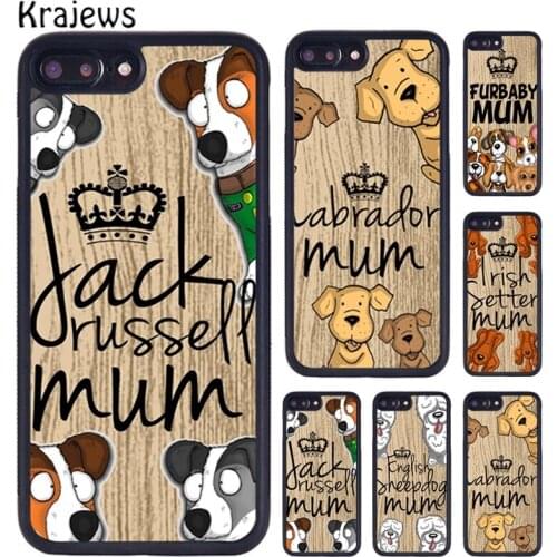 Krajews Labrador Jack russell mum dog puppy Phone Case For iPhone X XR XS 11 12 Pro MAX 6 7 8 Plus Samsung Galaxy S7 S8 S9 S10