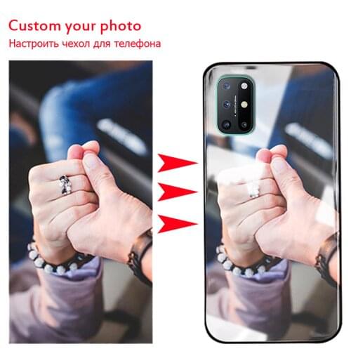 Customized Phone For OnePlus 8T 5G Case Tempered Glass Cover DIY Picture Name Cover Custom Your Photo OnePlus 8T Covers Cases