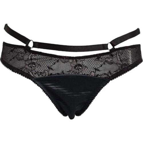 Black Lace Gauze Straps Embroidery Comfortable Low Rise Panties Women Underwear Female Briefs Sexy lingerie Gift BR031