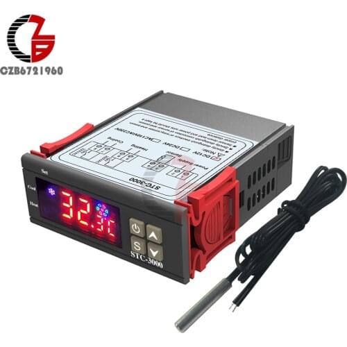 STC-3000 DC 12V Digital Thermostat Temperature Controller Regulator Cellar Floor Incubator Heating Cooling Thermoregulator