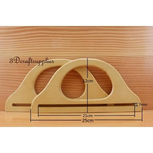 Wooden handles Purse handles handbag handle a pair natural 9 3/4 inch M18