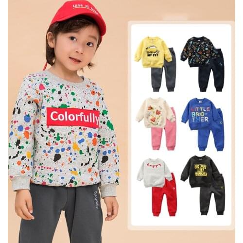 Spring Autumn Baby Boys Girls Clothes Sweater Pants 2 Pcs Suits Casual Styl Children Clothing Kids Sets Clothes For 2-6 Years
