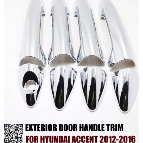 Chrome Side Door Handle Catch Cover Trim For 2012 2013 2014 2015 2016 Hyundai Accent 2010-2016 Solaris Verna FOR Dodge Attitude