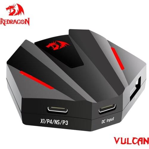 REDRAGON Vulcan Mobile Controller Gaming Keyboard Mouse Converter for Xbox one PS4 Switch PS3 Consoles to play FPS GA250