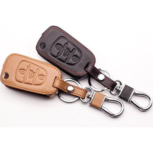 3 buttons leather car remote key case Key cases for Kia RIO K2 K5 for Hyundai i20 i30 i35 iX20 iX35 Car wallet Auto Accessories