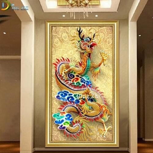 Colorful Xiangyun Dragon Full Square Round Drill 5D Diamond Painting Mosaic Handmade Crafts Diamond Embroidery Animal Pattern