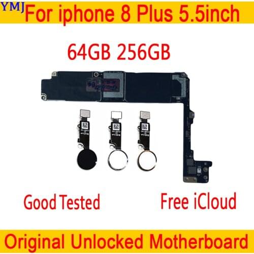 64GB 256GB For iphone 8 Plus 5.5 inch Motherboard with/no Touch ID, Original unlocked for iphone 8 Plus 8p Mainboard Plate