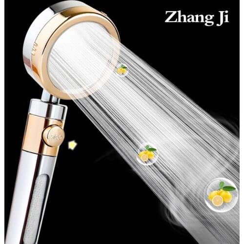 Zhangji Lemon Aroma Shower Head With Water Stop Button Can Double Purify Water Quality High Pressure Water Saving Skin Care