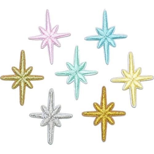 Wholesale 50pcs/lot Personality Badge Small Star Patches Iron On Or Sewing For Clothes DIY Accessories