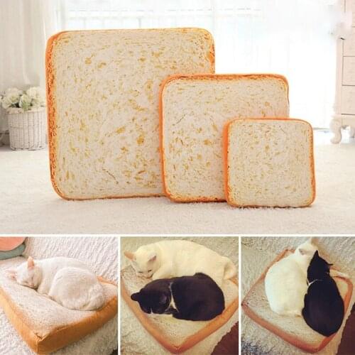 Newly Bread Cats Bed Toast Bread Slice Style Pet Mats Cushion Soft Warm Mattress Bed for Cats Dogs