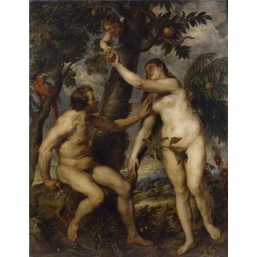 Wholesale painting # TOP ART # Rubens, Peter Paul - Adam and Eve # print canvas oil painting-free shipping