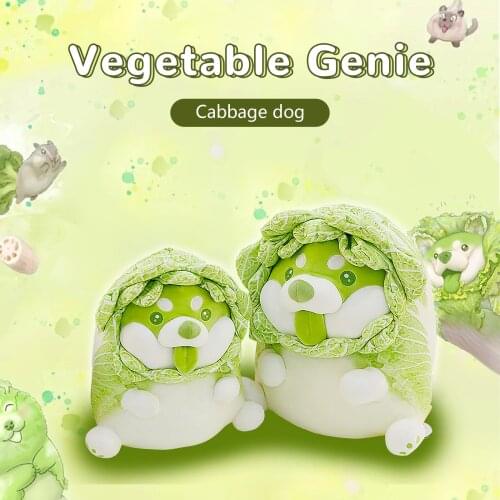 Anime Plush Vegetables Dog Cabbage Fairy soft stuffed Toys sleeping pillow doll gift plushie toys for children kawaii room decor