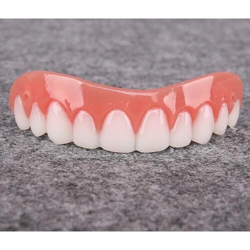 Upper False Teeth Silicone Fake Teeth Simulation Braces Whiten Brush Dental Bleaching Tool Oral Hygiene Care Artificial Braces