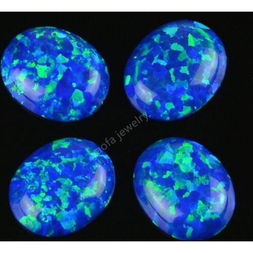 Popular oval shape 8*10mm 9*11mm OP27 dark blue opal synthetic opal loose stone for man jewelry making