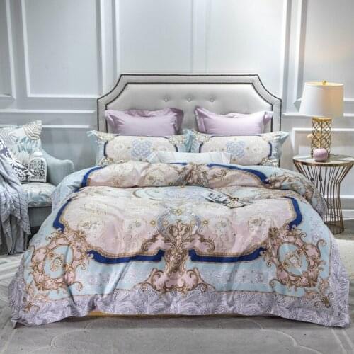 All cotton reactive printing bedding adult europe style home textile bedclothes bedspread. Bedding set