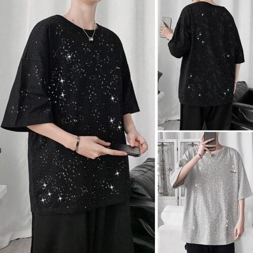 Casual Unique Men Summer Fashionable All Match Loose Short-sleeved O Neck Base T-shirt Top Tee High Quality Summer Spring Tops