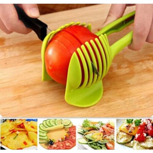Hand-held Lemon Onion Tomato Fruit Slicer Chopper Cutter Food Clips Kitchen Tool