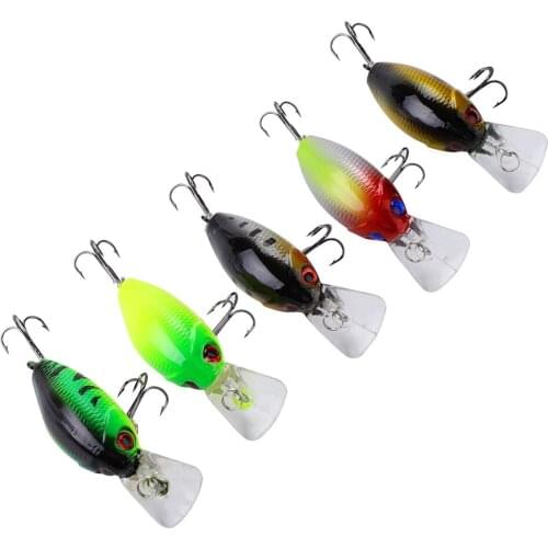 Brand New 5pcs/Set Durable Artificial Lifelike Hard Baits Set Fishing Bait Fish Lure With 2 Strongs And Piercing Treble Hooks
