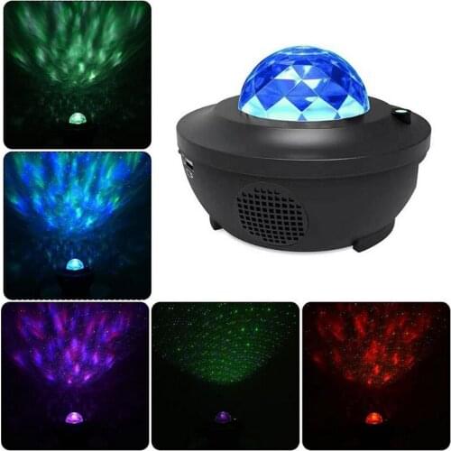 LED Starry Sky Projector Light USB Galaxy Star Night Lamp Ocean Can Play Music for Party Holiday Decorations