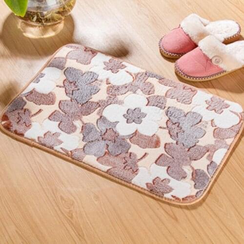Thick coral fleece bedroom mat carpet Foyer kitchen bathroom non-slip absorbent mat living room door mat rb003